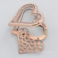 High quality stainless steel rose gold heart plates jewelry for 30mm floating locket